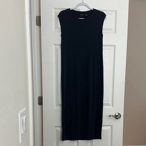 Navy Sleeveless Midi Dress